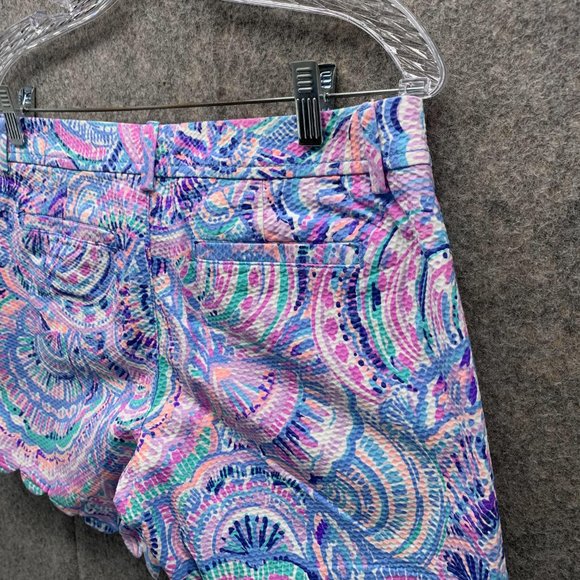Lilly Pulitzer Shorts Women 4 Ladies Purple Blue Outdoors Buttercup Stretch Pant - Picture 11 of 12